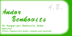 andor benkovits business card